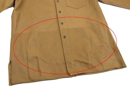 POLO RALPH LAUREN Leather Shirt Jacket Camel Size L