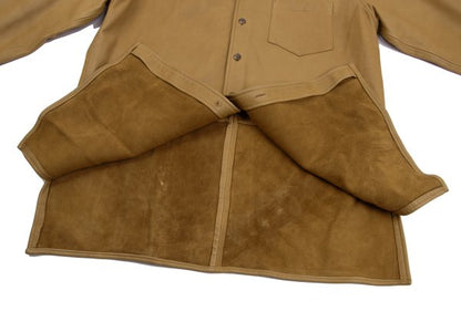 POLO RALPH LAUREN Leather Shirt Jacket Camel Size L