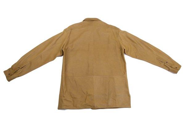 POLO RALPH LAUREN Leather Shirt Jacket Camel Size L