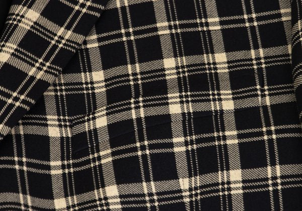 GIANNI VERSACE Wool Check 3-Button Beige Black Jacket Size 50