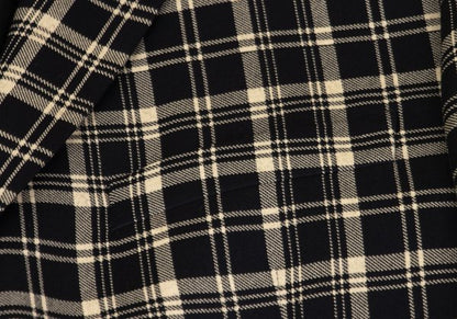 GIANNI VERSACE Wool Check 3-Button Beige Black Jacket Size 50