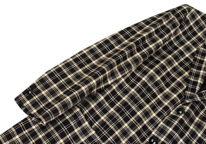 GIANNI VERSACE Wool Check 3-Button Beige Black Jacket Size 50