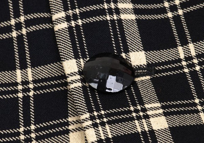 GIANNI VERSACE Wool Check 3-Button Beige Black Jacket Size 50