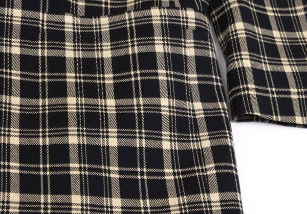 GIANNI VERSACE Wool Check 3-Button Beige Black Jacket Size 50
