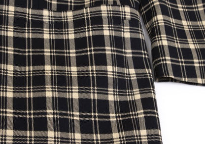 GIANNI VERSACE Wool Check 3-Button Beige Black Jacket Size 50