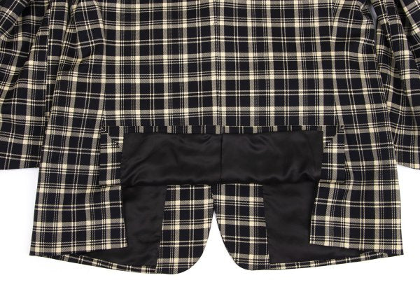 GIANNI VERSACE Wool Check 3-Button Beige Black Jacket Size 50