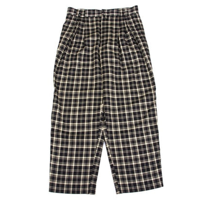 GIANNI VERSACE Wool Check 3-Tuck Pants Beige Size 50