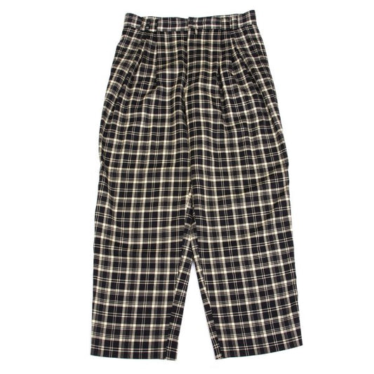 GIANNI VERSACE Wool Check 3-Tuck Pants Beige Size 50