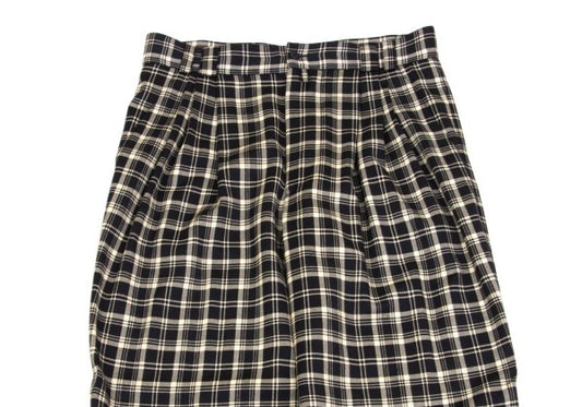GIANNI VERSACE Wool Check 3-Tuck Pants Beige Size 50
