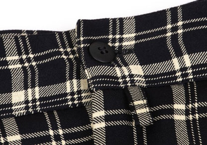 GIANNI VERSACE Wool Check 3-Tuck Pants Beige Size 50