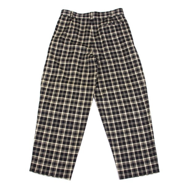 GIANNI VERSACE Wool Check 3-Tuck Pants Beige Size 50