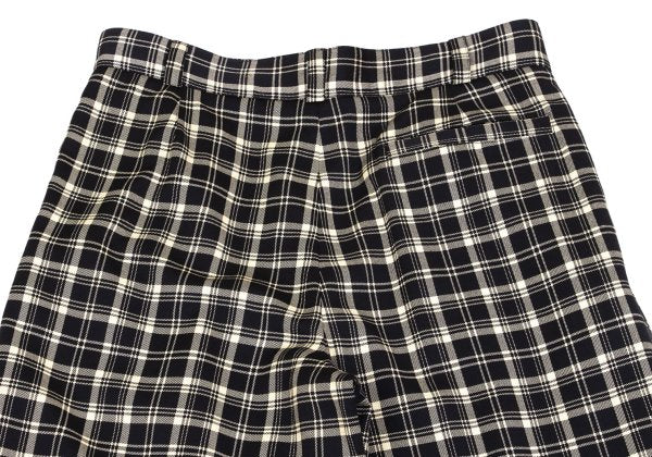 GIANNI VERSACE Wool Check 3-Tuck Pants Beige Size 50