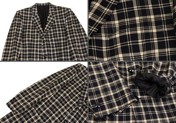 GIANNI VERSACE Wool Check Jacket Beige Size 50