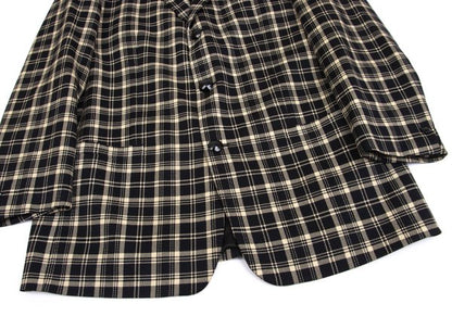 GIANNI VERSACE Wool Check Jacket Beige Size 50