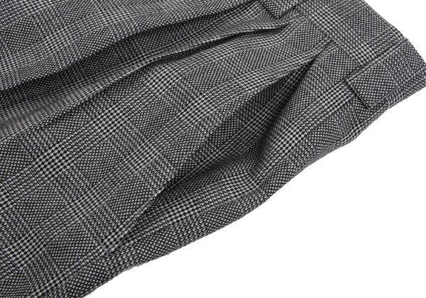 GIANNI VERSACE Wool Glen Check 2-Tuck Pants Gray Size 50