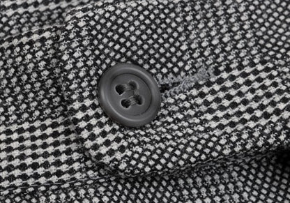 GIANNI VERSACE Wool Glen Check 2-Tuck Pants Gray Size 50