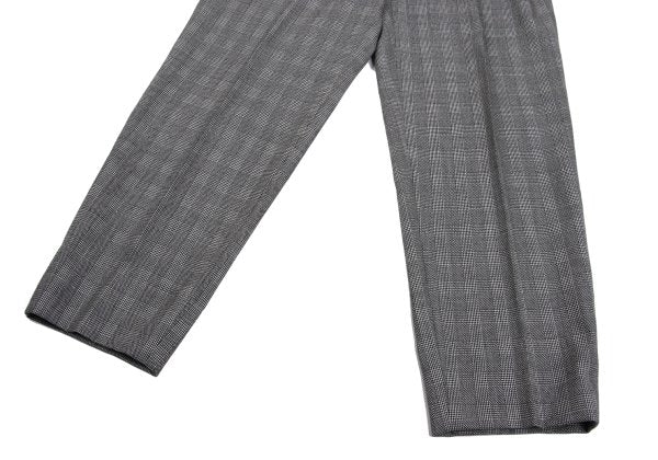 GIANNI VERSACE Wool Glen Check 2-Tuck Pants Gray Size 50