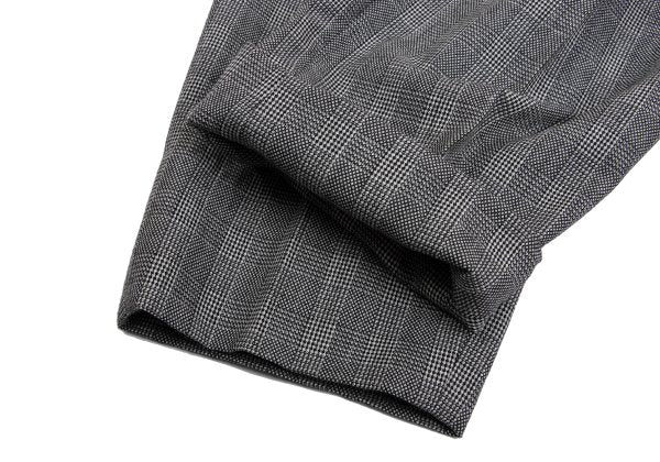 GIANNI VERSACE Wool Glen Check 2-Tuck Pants Gray Size 50