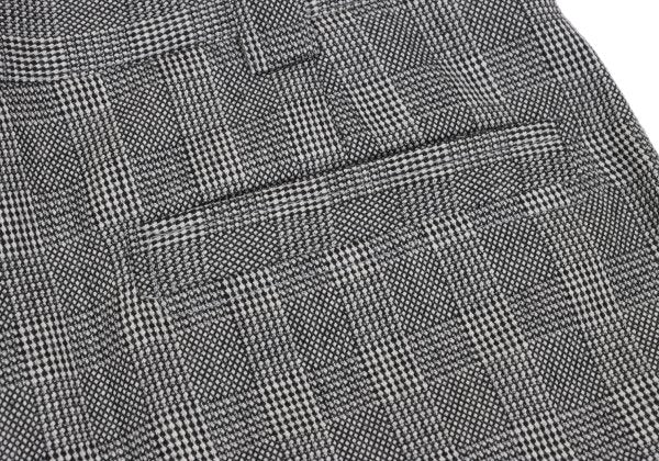 GIANNI VERSACE Wool Glen Check 2-Tuck Pants Gray Size 50