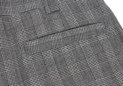 GIANNI VERSACE Wool Glen Check 2-Tuck Pants Gray Size 50