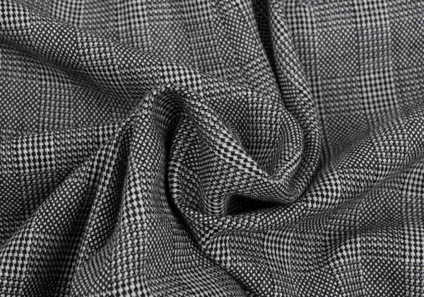 GIANNI VERSACE Wool Glen Check 2-Tuck Pants Gray Size 50