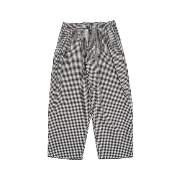 GIANNI VERSACE Wool Off-Black Gingham 2-Pleat Pants Size L