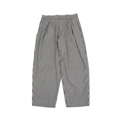 GIANNI VERSACE Wool Off-Black Gingham 2-Pleat Pants Size L