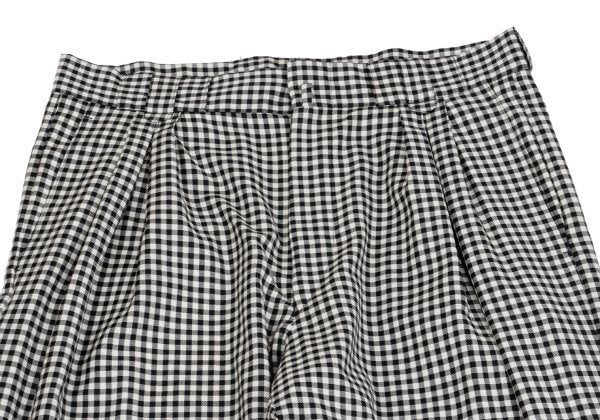 GIANNI VERSACE Wool Off-Black Gingham 2-Pleat Pants Size L