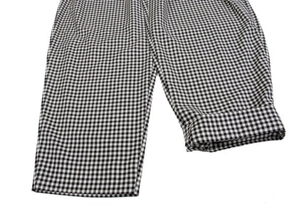GIANNI VERSACE Wool Off-Black Gingham 2-Pleat Pants Size L