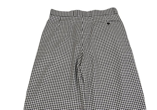GIANNI VERSACE Wool Off-Black Gingham 2-Pleat Pants Size L