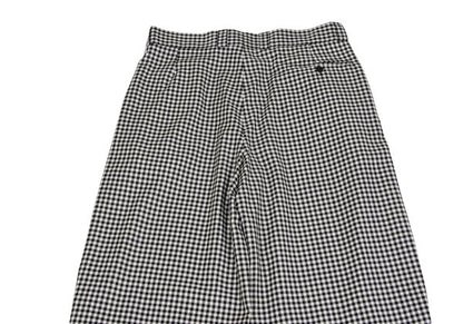 GIANNI VERSACE Wool Off-Black Gingham 2-Pleat Pants Size L