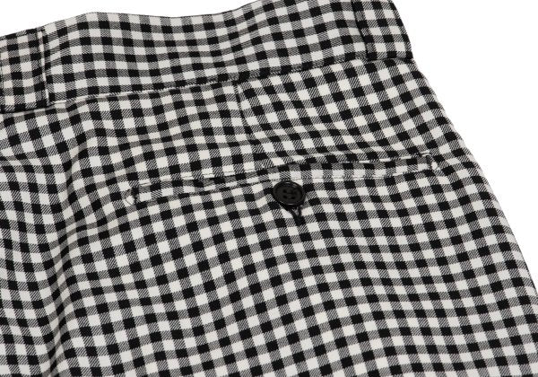 GIANNI VERSACE Wool Off-Black Gingham 2-Pleat Pants Size L