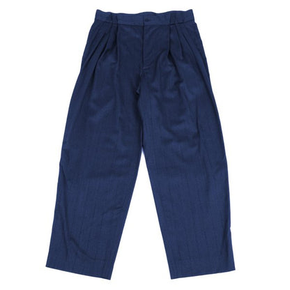 GIANNI VERSACE Blue Wool Blend Stripe 3-Pleat Pants Size 50