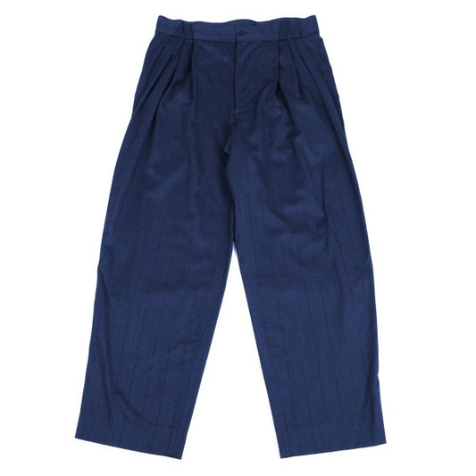 GIANNI VERSACE Blue Wool Blend Stripe 3-Pleat Pants Size 50