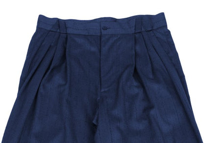 GIANNI VERSACE Blue Wool Blend Stripe 3-Pleat Pants Size 50