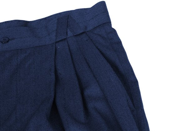 GIANNI VERSACE Blue Wool Blend Stripe 3-Pleat Pants Size 50