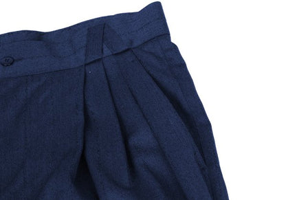 GIANNI VERSACE Blue Wool Blend Stripe 3-Pleat Pants Size 50