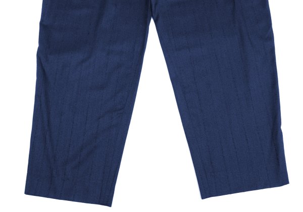 GIANNI VERSACE Blue Wool Blend Stripe 3-Pleat Pants Size 50