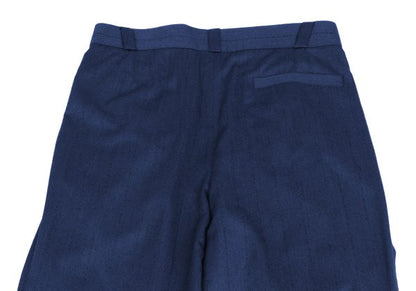 GIANNI VERSACE Blue Wool Blend Stripe 3-Pleat Pants Size 50