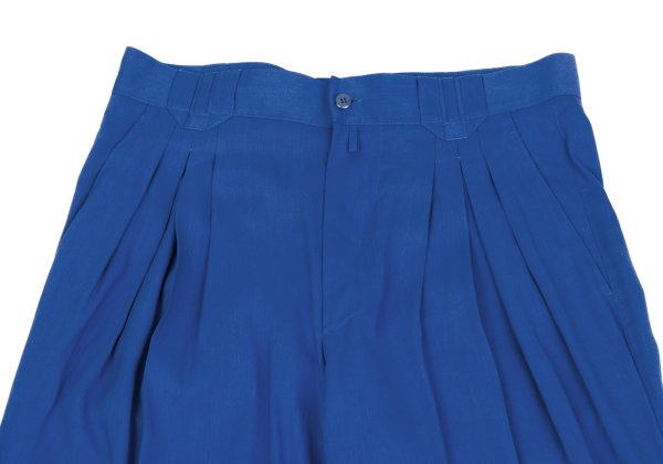 GIANNI VERSACE Blue Silk Linen 3-Pleat Pants Size 50