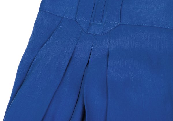 GIANNI VERSACE Blue Silk Linen 3-Pleat Pants Size 50