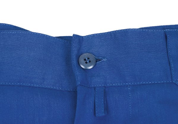 GIANNI VERSACE Blue Silk Linen 3-Pleat Pants Size 50