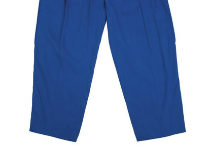 GIANNI VERSACE Blue Silk Linen 3-Pleat Pants Size 50