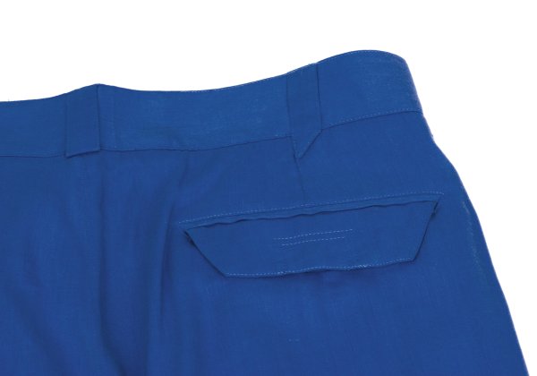 GIANNI VERSACE Blue Silk Linen 3-Pleat Pants Size 50