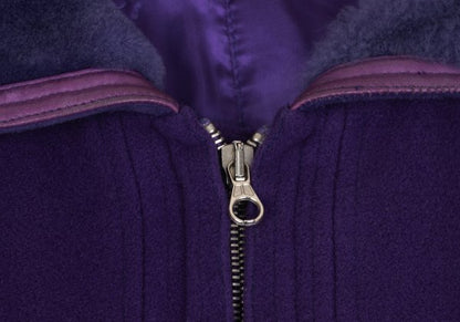 GIANNI VERSACE Cashmere Wool Fur Collar Jacket Purple Size L
