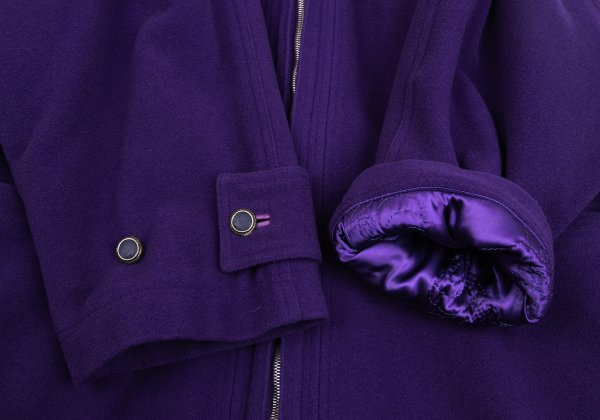 GIANNI VERSACE Cashmere Wool Fur Collar Jacket Purple Size L