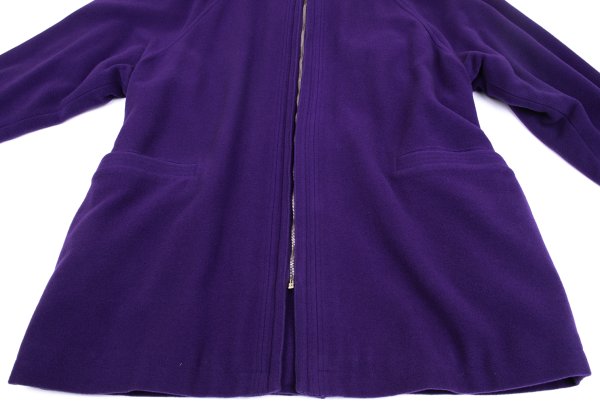 GIANNI VERSACE Cashmere Wool Fur Collar Jacket Purple Size L