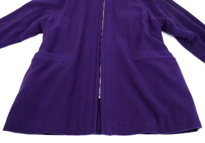 GIANNI VERSACE Cashmere Wool Fur Collar Jacket Purple Size L