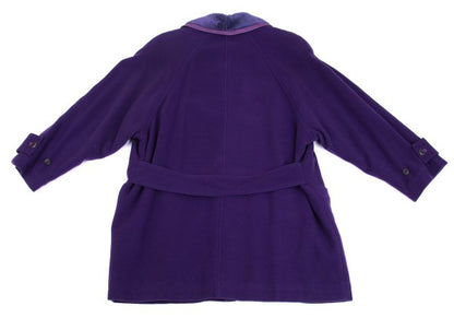 GIANNI VERSACE Cashmere Wool Fur Collar Jacket Purple Size L