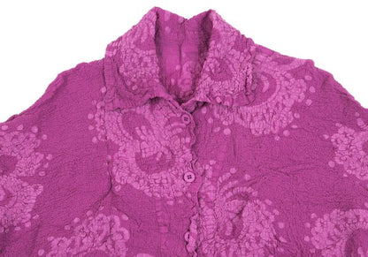 ISSEY MIYAKE me Pink Cauliflower Cropped Shirt Size F